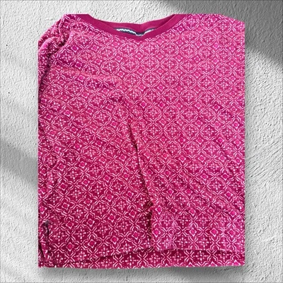 Nautica Women’s Pajama Set Size M Pink Geometric Print Long Sleeve & Pants - Image 1 of 4