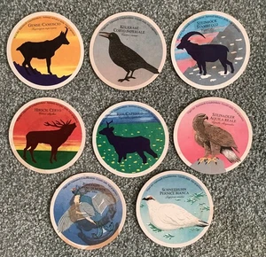 8er Set Vintage Bierdeckel, Calanda 4 Zoll rund, BAYERN SCHWEIZ 1980er - Bild 1 von 6
