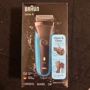 NIB Braun Series 3 310s Rechargeable Men's Facial Shaver - Blue - Picture 1 of 5