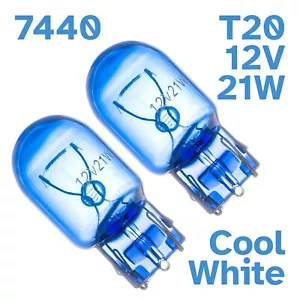 2pcs T20 12V 21W JCD Cool White Light Globe 7440 Socket Halogen Bulb W21W - Picture 1 of 4