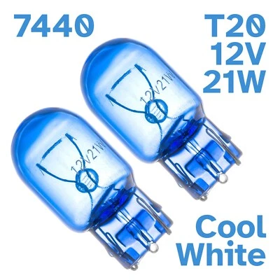 2pcs T20 12V 21W JCD Cool White Light Globe 7440 Socket Halogen Bulb W21W - Image 1 of 4