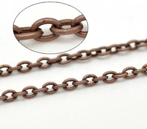 2m Chaine maille Forçat chainette cuivré 3 x 2mm petit maillon, creation bijoux - Bild 1 von 3