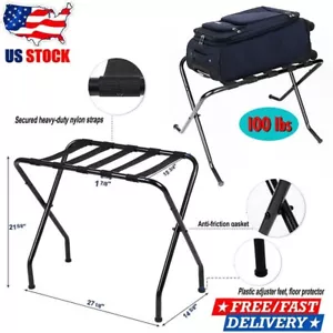Práctico portaequipajes plegable de viaje de metal con soporte para hogar hotel - Imagen 1 de 12