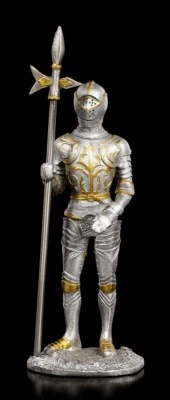 Figura Di Cavaliere In Stagno Con Alabarda - Veronese Guerriero Medievale Statua - Immagine 1 di 4