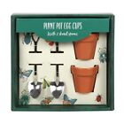 Plant Pot Egg Cup Set With Metal Shovel Spoons