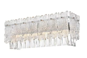 Crystal Wall Sconce Chrome Bathroom Vanity Dining Room Foyer Light Fixture 19 in - Picture 1 of 10