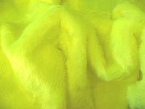 Plain Fun Faux Fur Fabric Material - NEON FLO YELLOW - Picture 1 of 1