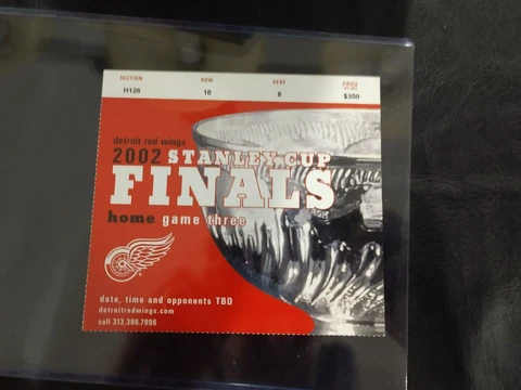 2002 DETROIT RED WINGS STANLEY CUP FINALS GAME 5 TICKET STUB CLINCHER Cover