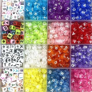 Alphabet Letter Beads - Round Bead Charms DIY Crafts Jewelry Making Charm 100Pcs - Picture 1 of 57