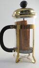 French Press Coffee Tea Maker 350cc 3 cup 12 oz. Gold # T217 NOS No Box