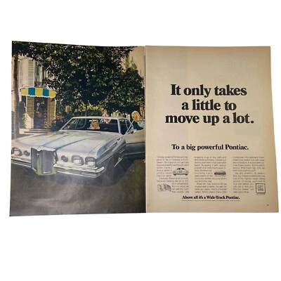 1970 Pontiac GM Auto Car Vintage Full  2 Page Print Ad Women Looking in Car u - Image 1 of 4