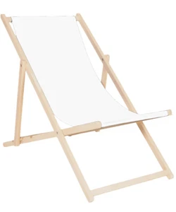 Relaxliege Liegestuhl Strandstuhl Gartenliege Sonnenliege klapp verstellbar Weiß - Bild 1 von 5
