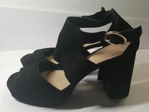H & M Damen-Sandalen schwarz 4 Zoll Blockabsatz Größe 9 US - Bild 1 von 11