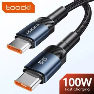 USB cable tipe C Toocki 100W - 5A - Black - 3m - Foto 1 di 8