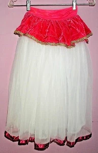 Girls L PRINCESS LONG SKIRT w/Headpiece Exceptional Stunning Hot Pink White LKN - Picture 1 of 6