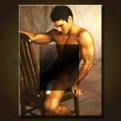 Pinturas al óleo 100 % pintadas a mano arte joven hombre desnudo sobre lienzo 28x20 pulgadas #068 Foto 1 de 3
