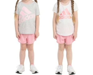 Adidas Kids' 3-piece Set, White, Pink Size 4T - Picture 1 of 5