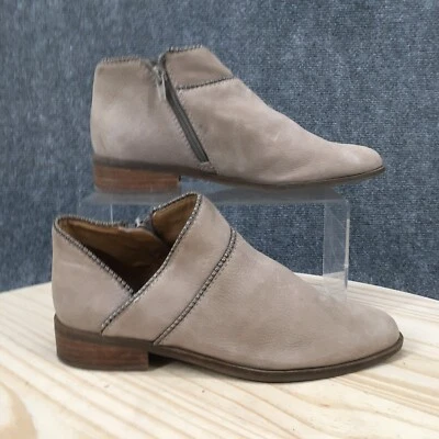 Botas Lucky Brand para mujer 7 M Perrma con cuentas cremallera lateral botín al tobillo cuero beige Foto 1 de 4
