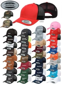 YUPOONG Classic Retro TRUCKER Cotton Mesh Cap SNAPBACK Adjustable Hat New! - Picture 1 of 45