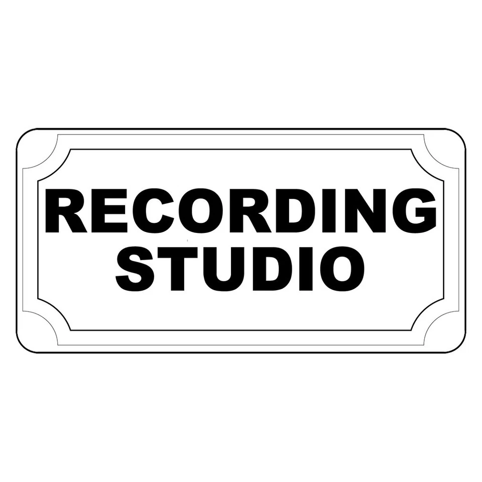 Recording Studio Black Retro Vintage Style Metal Sign - 8 In X 12 In With Holes - Image 1 of 1