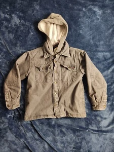 Dickies Quilted Lined Canvas Jacket Youth Small Gray Full Zip Hooded Outdoors - Picture 1 of 11