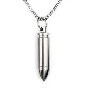 Small Pill Box Titanium Pill Fob Necklace Bullet Nitro Mini Waterproof Pill H... - Picture 1 of 7