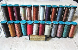 25 Kreinik Metallics #12 Braid Tapestry Embroidery Craft Thread mixed color lot - Picture 1 of 15