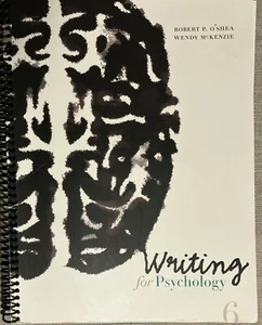 Writing for Psychology by Wendy McKenzie, Robert O'Shea 2013 Spiral Bound - Picture 1 of 4