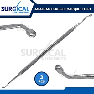 3 Amalgam Plugger Marquette 0/1 Dental Instrumente Edelstahl deutsche Qualität - Bild 1 von 7