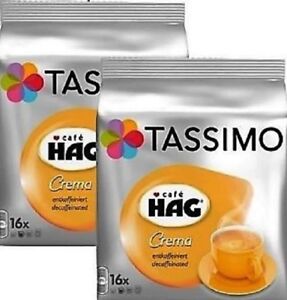 2 x packs tassimo CAFE HAG CREMA DECAFFEINATED T Discs Capsules - 32 drinks
