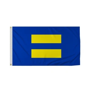 PromoPatriot's Equality Pride Flag-Multi Size- Equal Sign Blue Yellow LGBTQ Flag - Picture 1 of 9