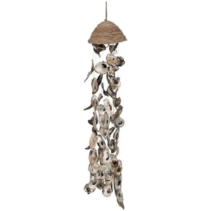 Abaca and Oyster Shells Decorative Outdoor Wind Chimes Tropical 28" - Bild 1 von 1