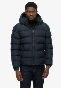 Superdry Chaqueta Deportiva Puffer Abrigo de Invierno Acolchado con Capucha Cremallera Completa Azul - Imagen 1 de 8