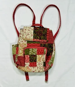 Vintage Donna Sharp Quilted Pink Green White Watercolor Paisley Backpack Fall - Picture 1 of 15