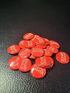 Lot Of Over 21 I Am Loved Pins 1” Retro Italian Gift Pins Xmas Thanksgiving  - Picture 1 of 7