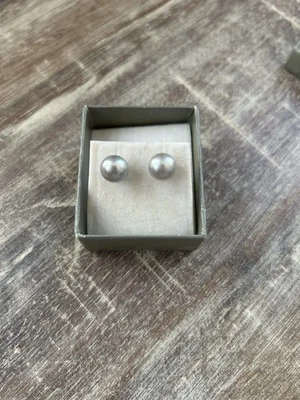 Pendientes de plata de ley vintage Honora gris cultura perlas 6 mm Foto 1 de 4
