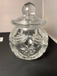 Royal Doulton Klarglas Keksdose Glas mit Deckel Broadway Muster - Bild 1 von 2