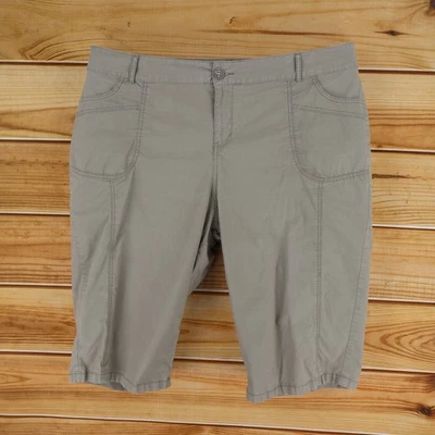 Bermudas Lane Bryant para mujer talla 24 beige mezcla de algodón bolsillos tiro alto Foto 1 de 4