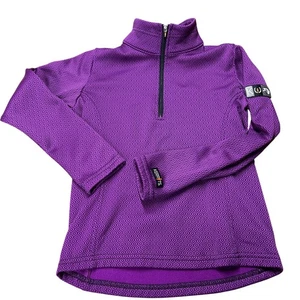 Maglione pullover Kerrits bambino viola motivo diamante 1/4 zip pile taglia M cavallo - Foto 1 di 8