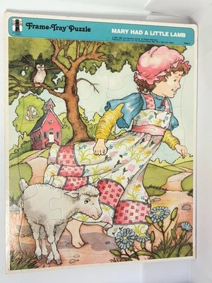Mary Had A Little Lamb Frame Tray Puzzle, Genuine Vintage Americana - Image 1 of 2