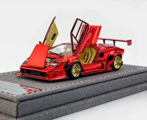 ZD Topart 1:64 Chapado Rojo LBWK Countach Modelo Deportivo Diecast Metal Coche BN - Imagen 1 de 12