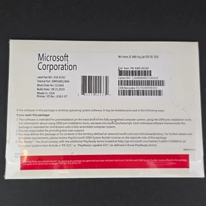 Microsoft Windows Win Home 10 Eng 64 Bit 1pk DSP OEI DVD Factory Sealed NEW - Picture 1 of 6