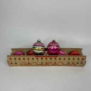 Lot 7 Vintage Shiny Brite  Christmas Ornaments Stars Atomic Merry Christmas - Picture 1 of 7