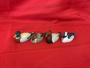 4 patos de colección Avon Collector años 80 Bufflehead, parte posterior de lona, verde azulado, mallardo - Imagen 1 de 7