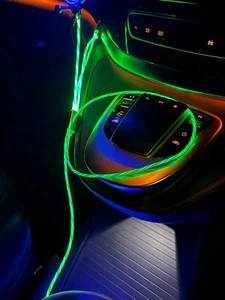 mobile phone charging cable with LED lights (Green) - Picture 1 of 2