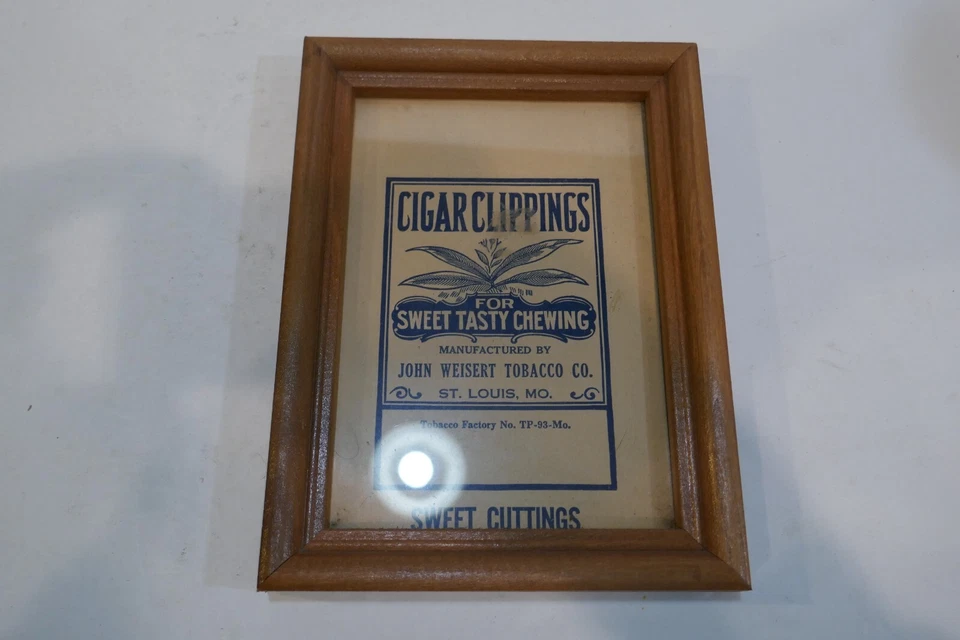 Bolsa de recorte de tabaco para mascar John Weisert Tobacco Co enmarcada de colección Foto 1 de 4