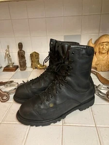 MATTERHORN PRO SAFE USA BLACK STEEL TOE LACE UP MOTORCYCLE BOSS WORK BOOTS 9.5 D - Picture 1 of 21