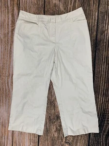 Madison Studio Women's size 10 Cotton Blend Ivory Cropped Pants Straight Leg - Picture 1 of 9