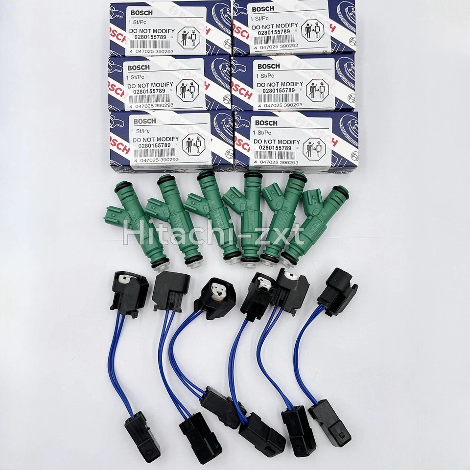 Inyectores de combustible 6X 0280155789 aptos para BOSCH 97-00 Plymouth Chrysler Dodge 3,3 L V6 Foto 1 de 4