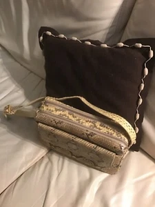 NEVER USED VINTAGE RENE' LUXURY LEATHER PYTHON BAG - Picture 1 of 4